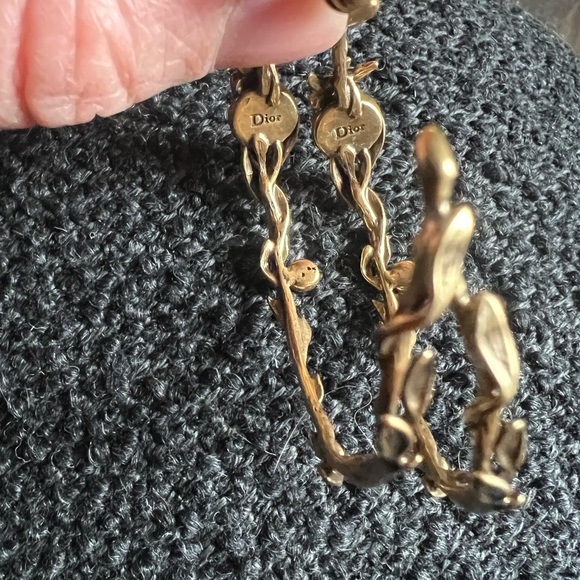 Elegant Gold and Green Women's hoop earrings - Picture 11 of 14